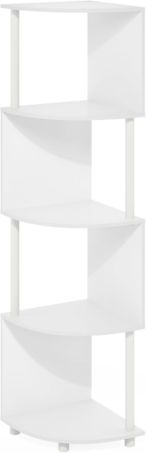White Zigzag 4-Tier Corner Shelf