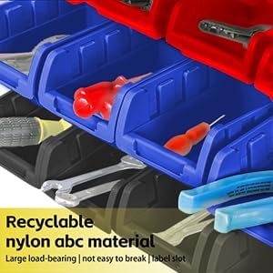 30 Pcs Multi-Color Wall Mount Parts Storage Bin Rack