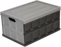 Grey 48L Plastic Storage Bin With Lid