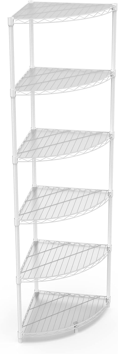 72" Metal 6-Tier Corner Wire Shelf