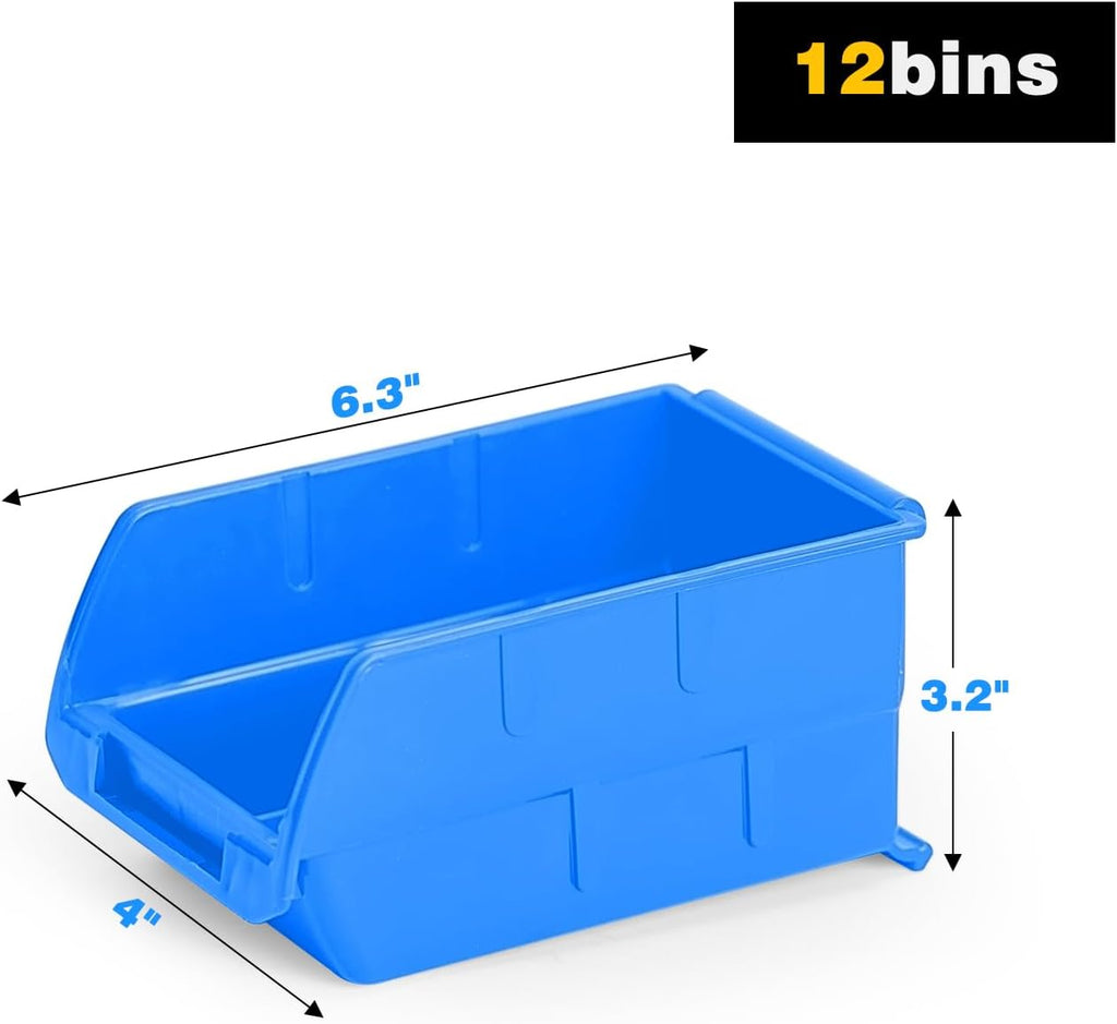 Blue Wall Mount 12-Bin Storage Organizer Set