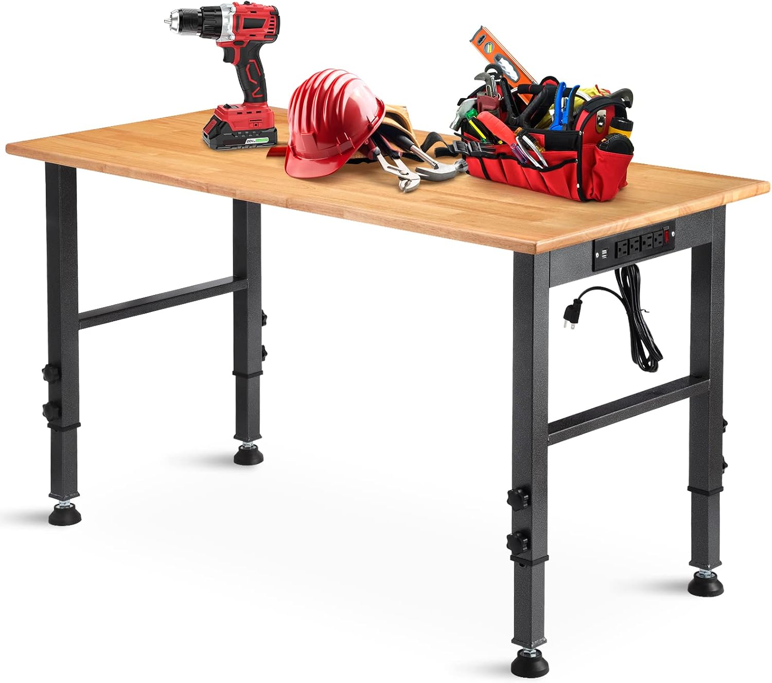 48" Hardwood Power Outlet Workbench