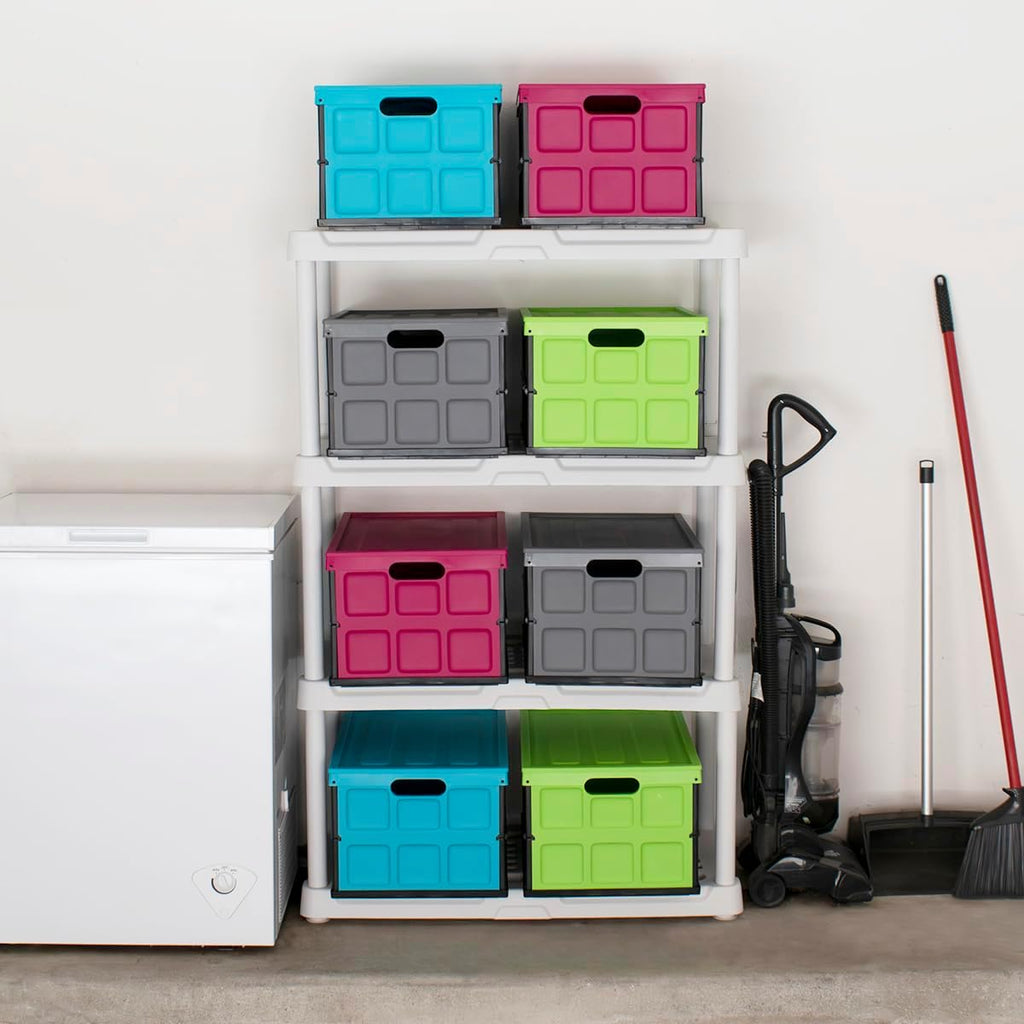 Grey 48L Plastic Storage Bin With Lid