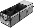 Grey 90L 5 Compartment Foldable SUV Trunk Organizer with Cover