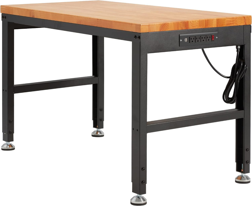 48" Black Rubberwood Power Workbench