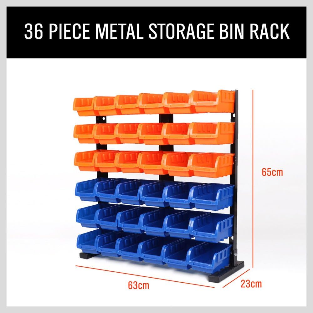 36Pcs Plastic Parts Storage Bin Rack
