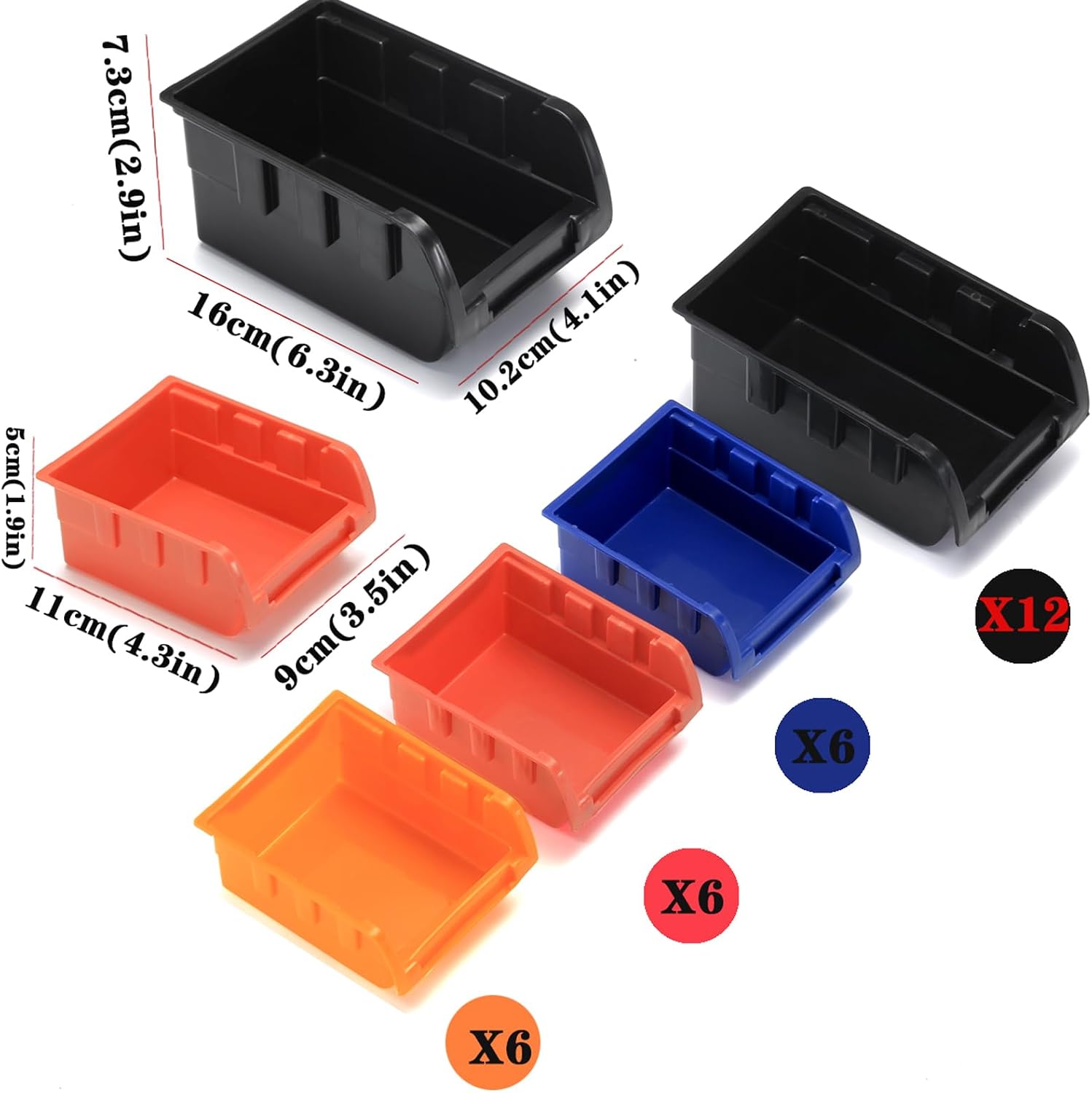 25.2"x16.2" Multi-Color Wall Mount Bin Rack