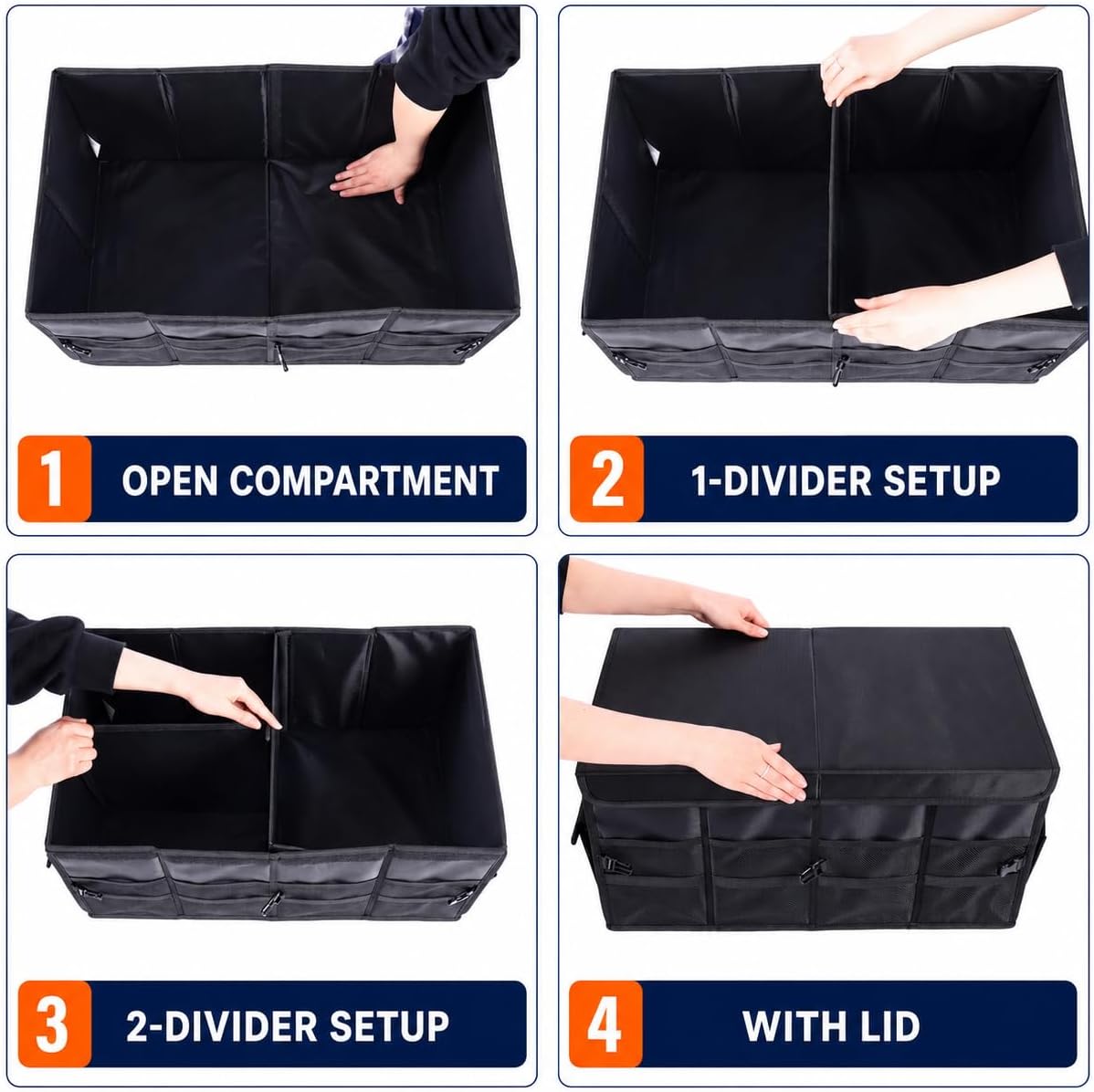 Heavy Duty Waterproof Oxford Car Trunk Organizer