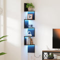 Black LED Floating 5-Tier Corner Shelf
