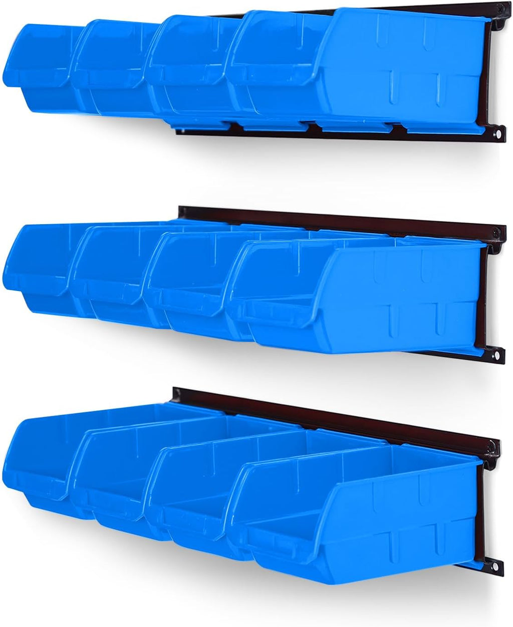 Blue Wall Mount 12-Bin Storage Organizer Set