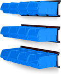 Blue Wall Mount 12-Bin Storage Organizer Set