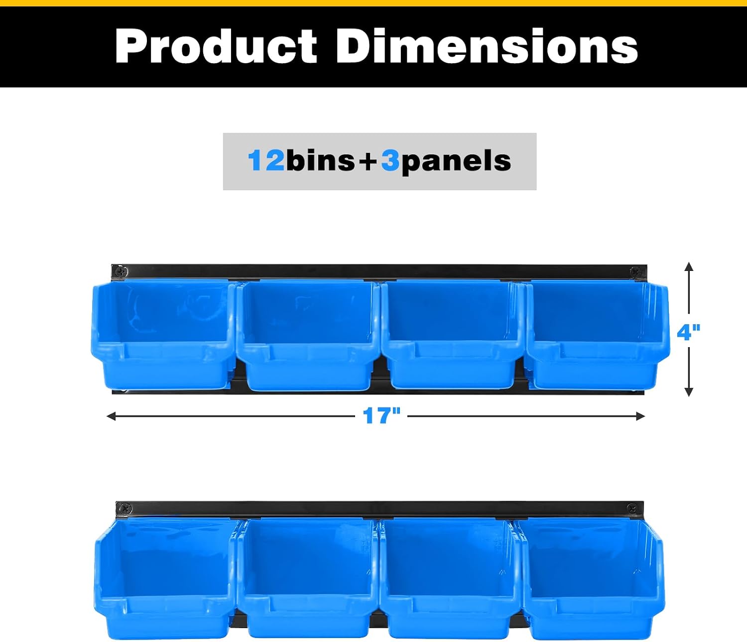 Blue Wall Mount 12-Bin Storage Organizer Set