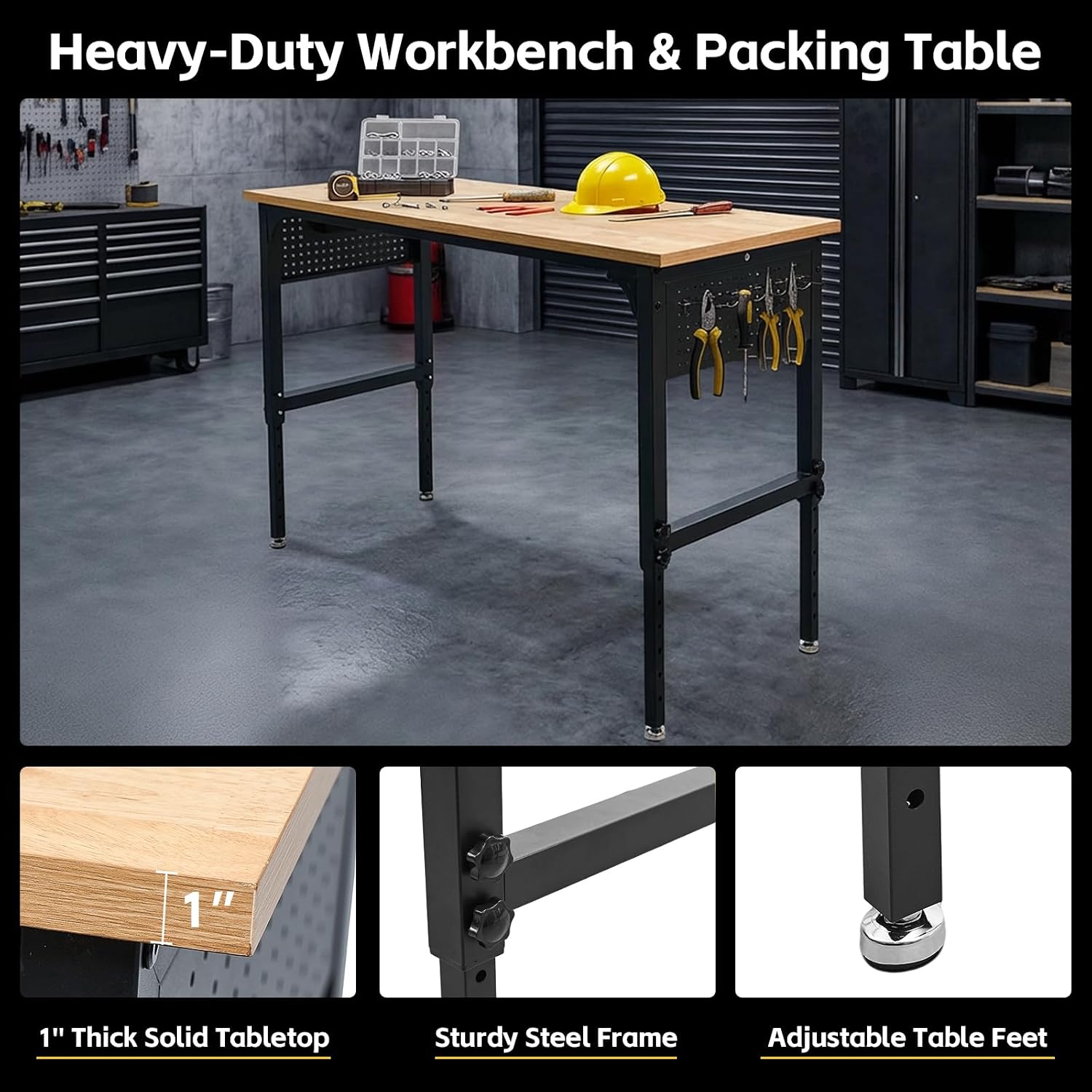 60" Heavy Duty Pegboard Workbench
