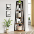 70" Brown 5-Tier Corner Bookshelf