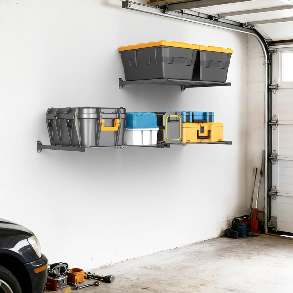 3 Pack Black 33"x24" Wall Mount Garage Shelf 525 LBS
