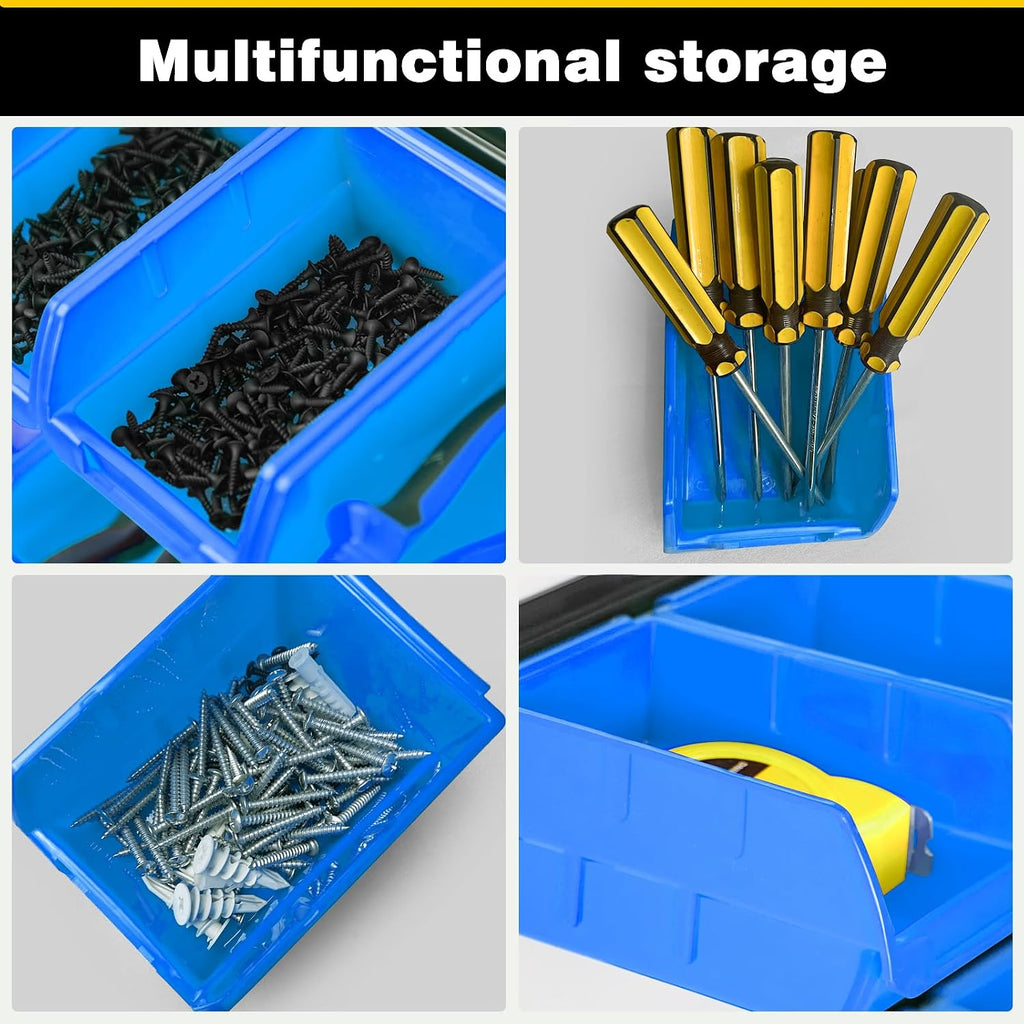 Blue Wall Mount 12-Bin Storage Organizer Set