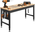 60" Rubberwood Pegboard Workbench 2000 LBS