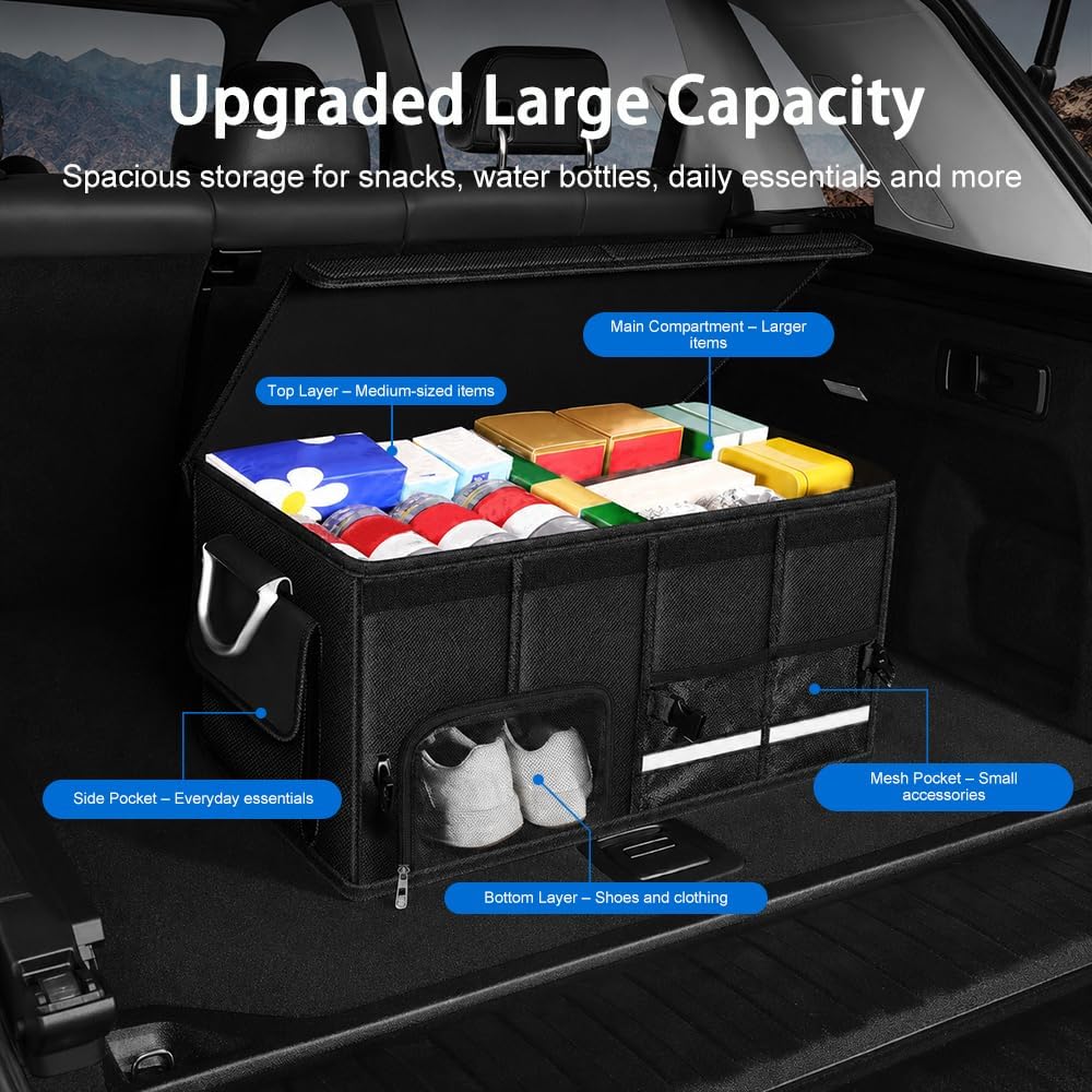 Foldable 600D Oxford Car Trunk Organizer for Hyundai Accent