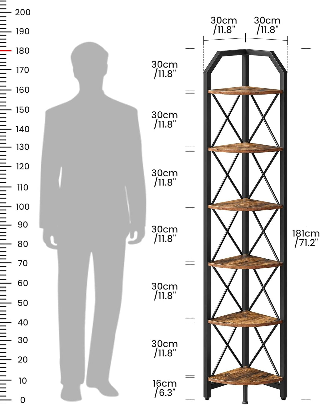 71.2" Industrial Corner Shelf