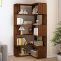 66" Walnut L-Shaped Corner Shelf