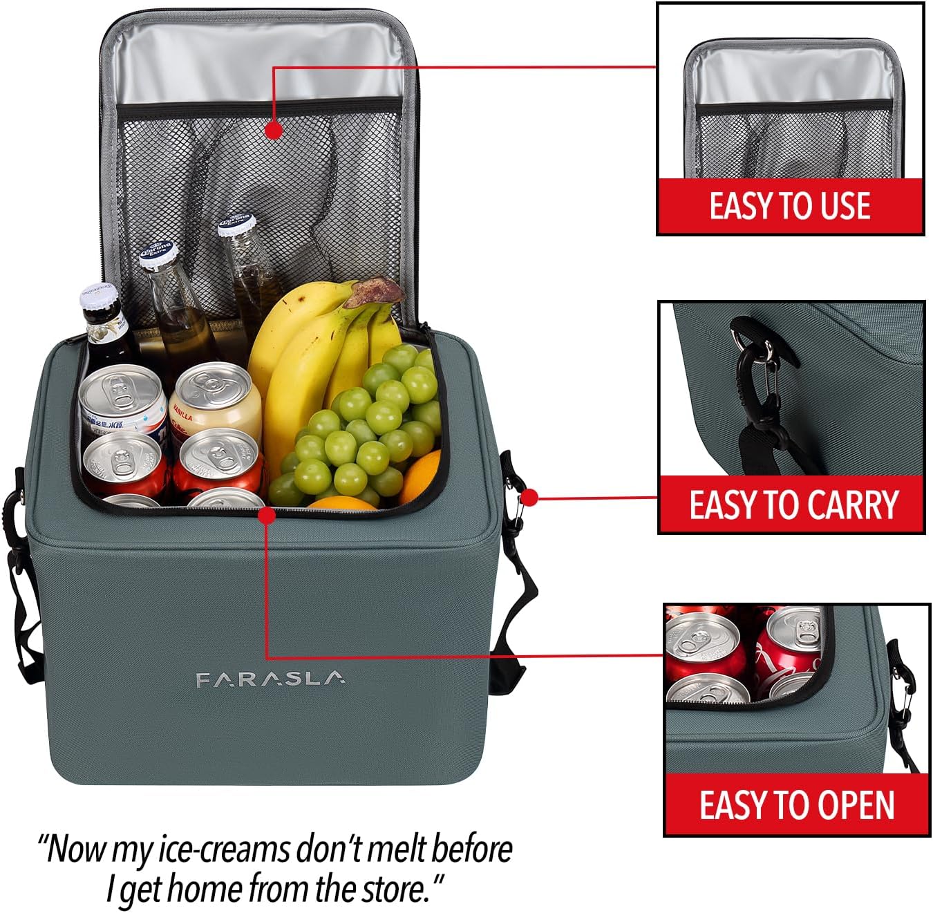Gray 4-in-1 Insulated Trunk Organizer