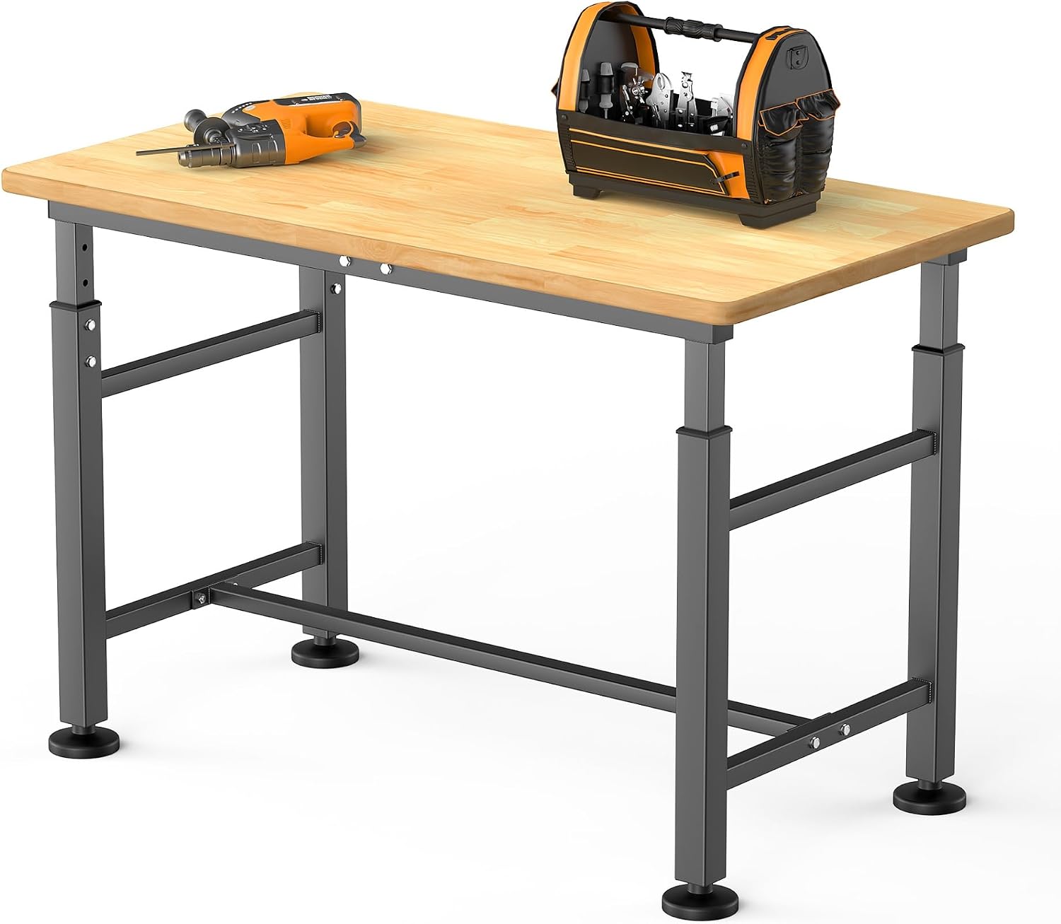 42" Adjustable Rubberwood Workbench 2000 LBS
