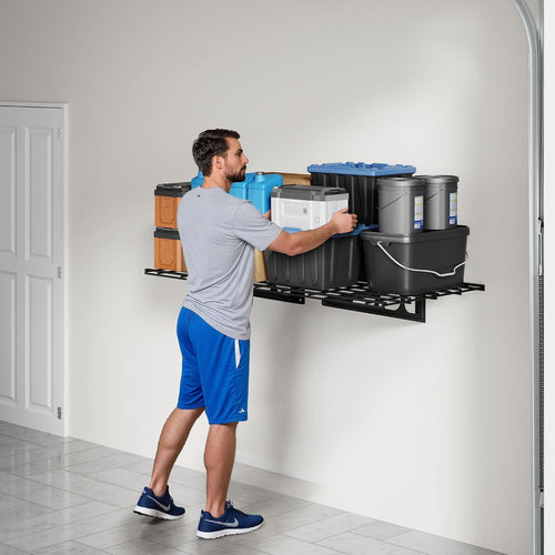 2'x3' Black Wall Mount Garage Storage Shelf 200 LBS
