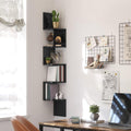 Black Floating 5-Tier Corner Shelf