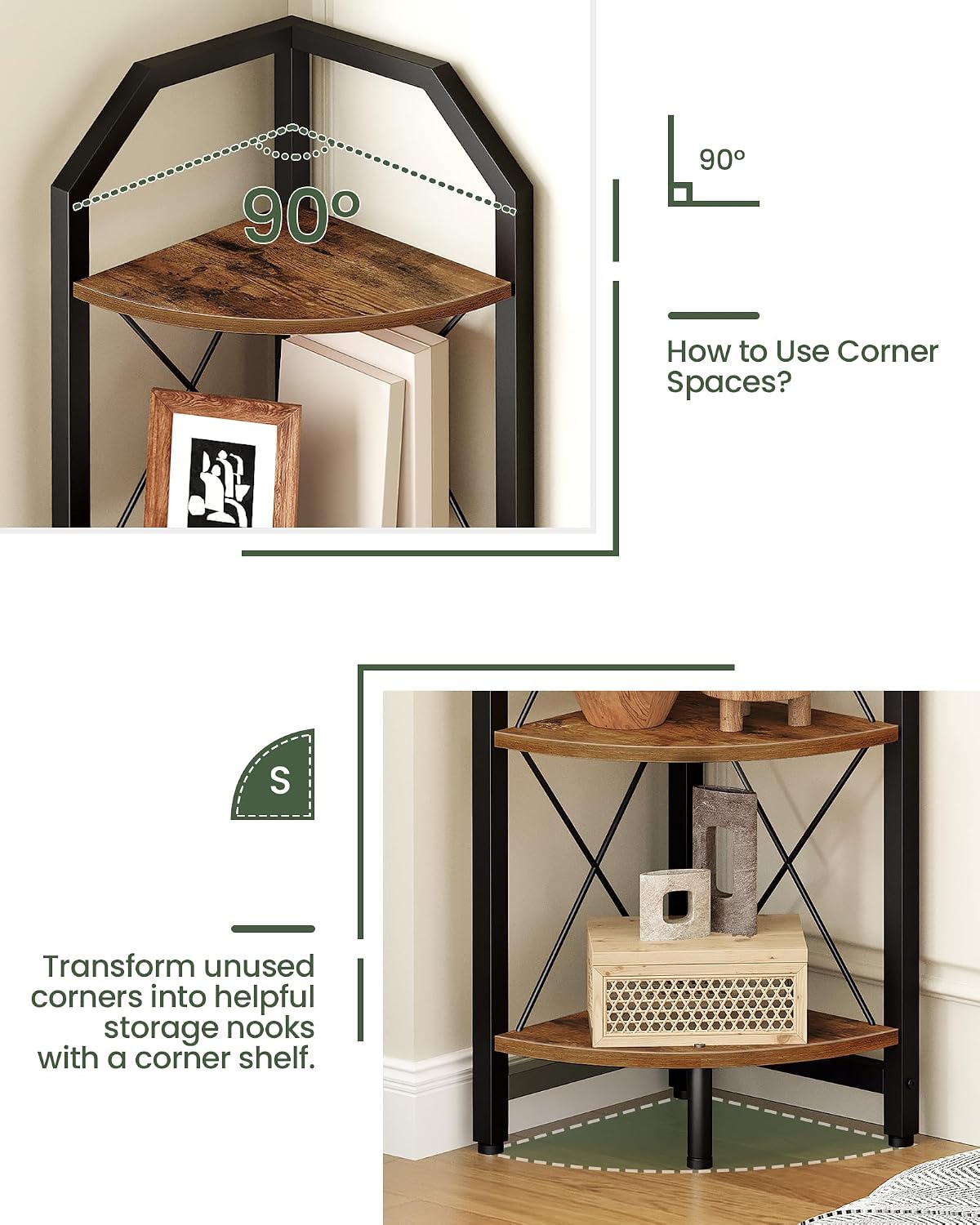 Industrial 5-Tier Corner Plant Shelf