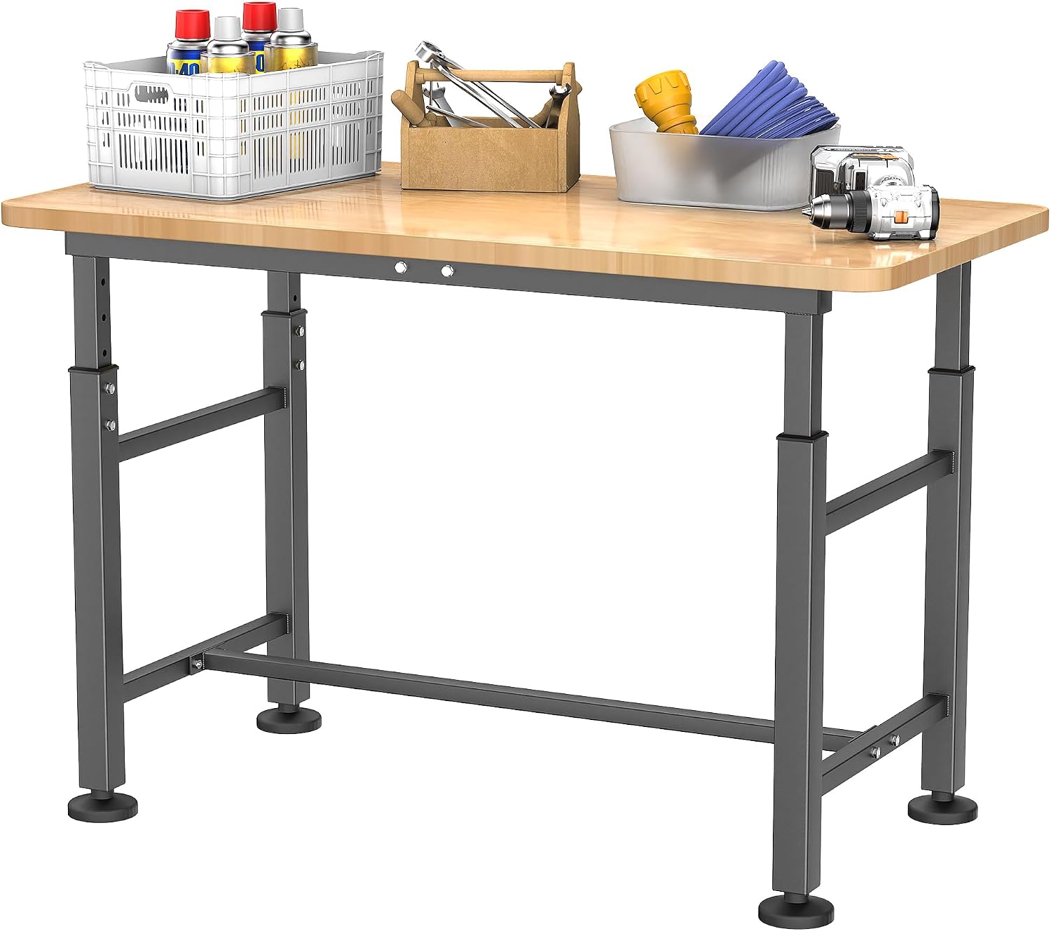 47.5" Adjustable Rubberwood Workbench
