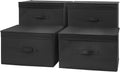 4 Pack Black Jumbo Collapsible Storage Boxes
