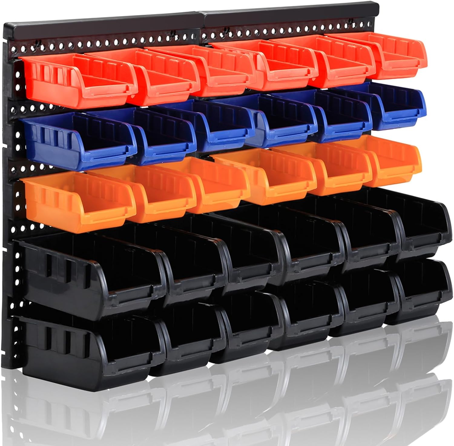 25.2"x16.2" Multi-Color Wall Mount Bin Rack