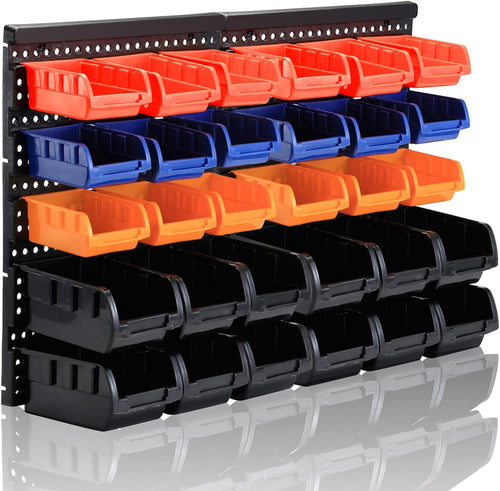 25.2"x16.2" Multi-Color Wall Mount Bin Rack