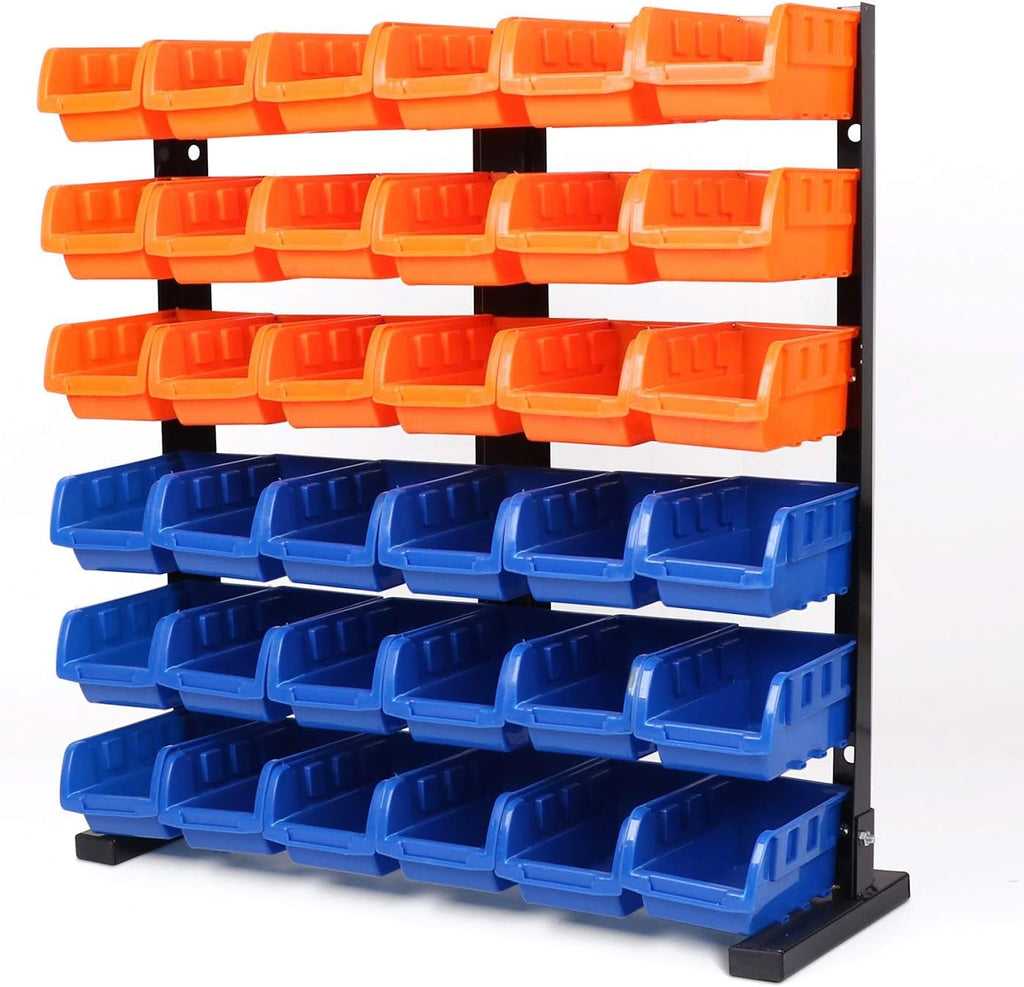 36Pcs Plastic Parts Storage Bin Rack