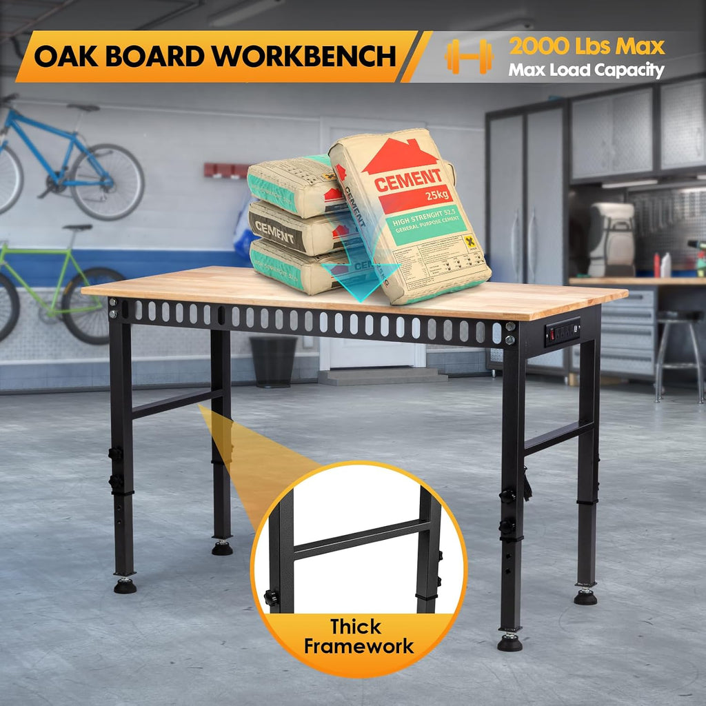 48" Adjustable Hardwood Workbench