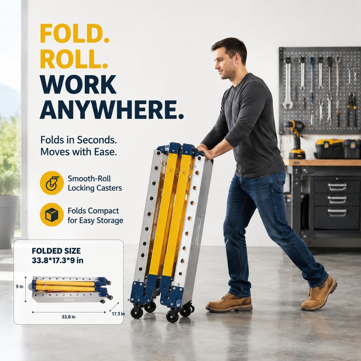 70"x18" Folding Adjustable Welding Platform