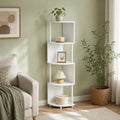 White Zigzag 4-Tier Corner Shelf