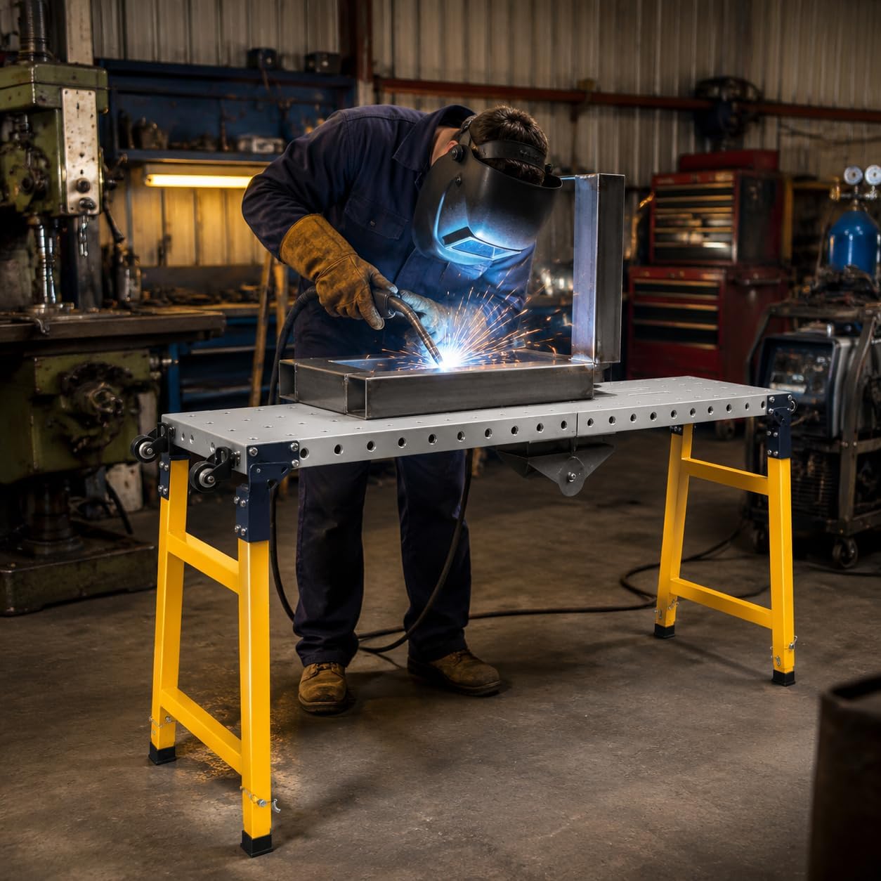 70"x18" Folding Adjustable Welding Platform