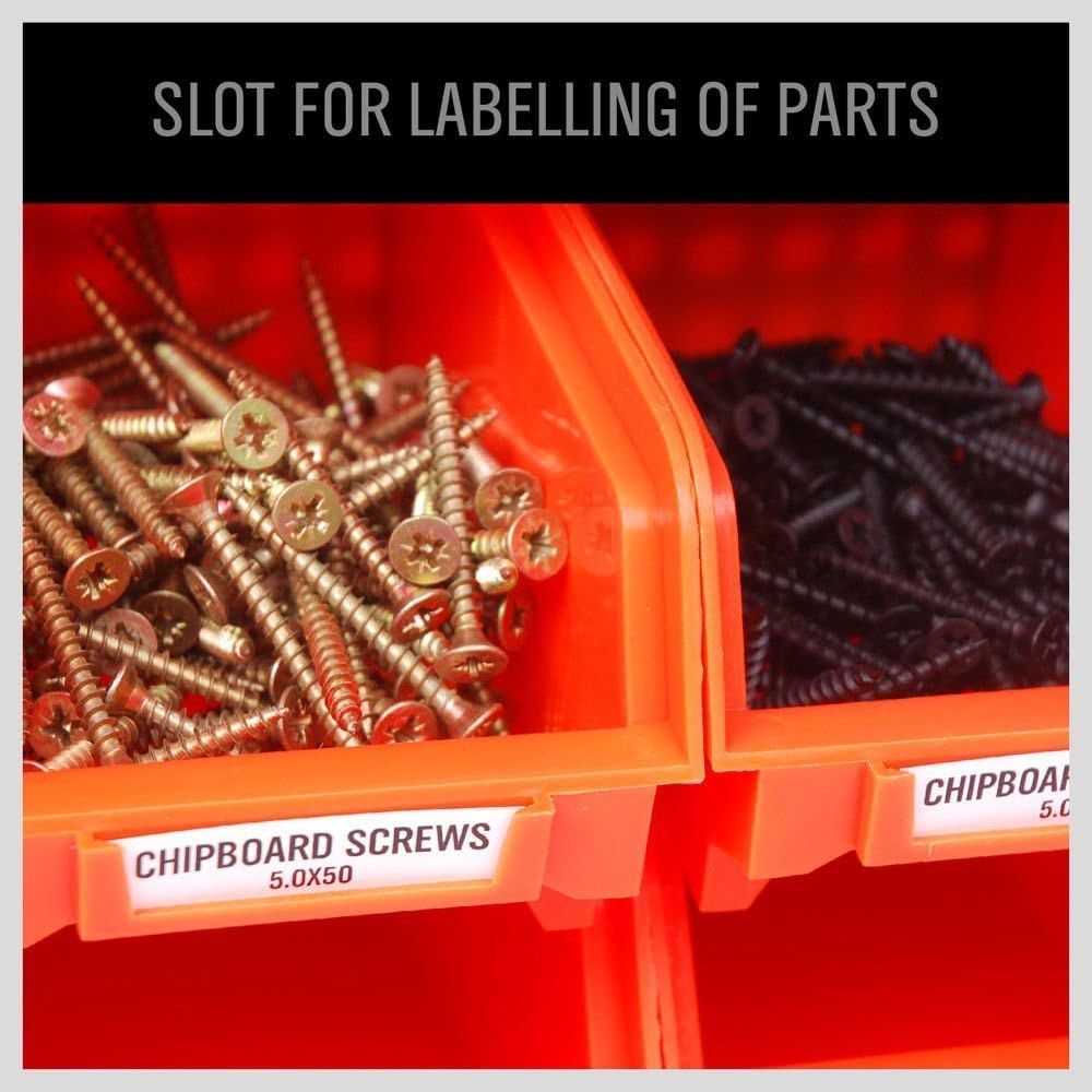 30PC Multi-Color Wall Mount Parts Bin Rack