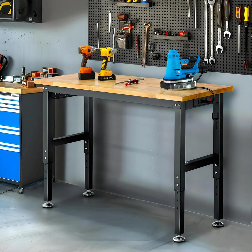 48" Pegboard Rubberwood Workbench