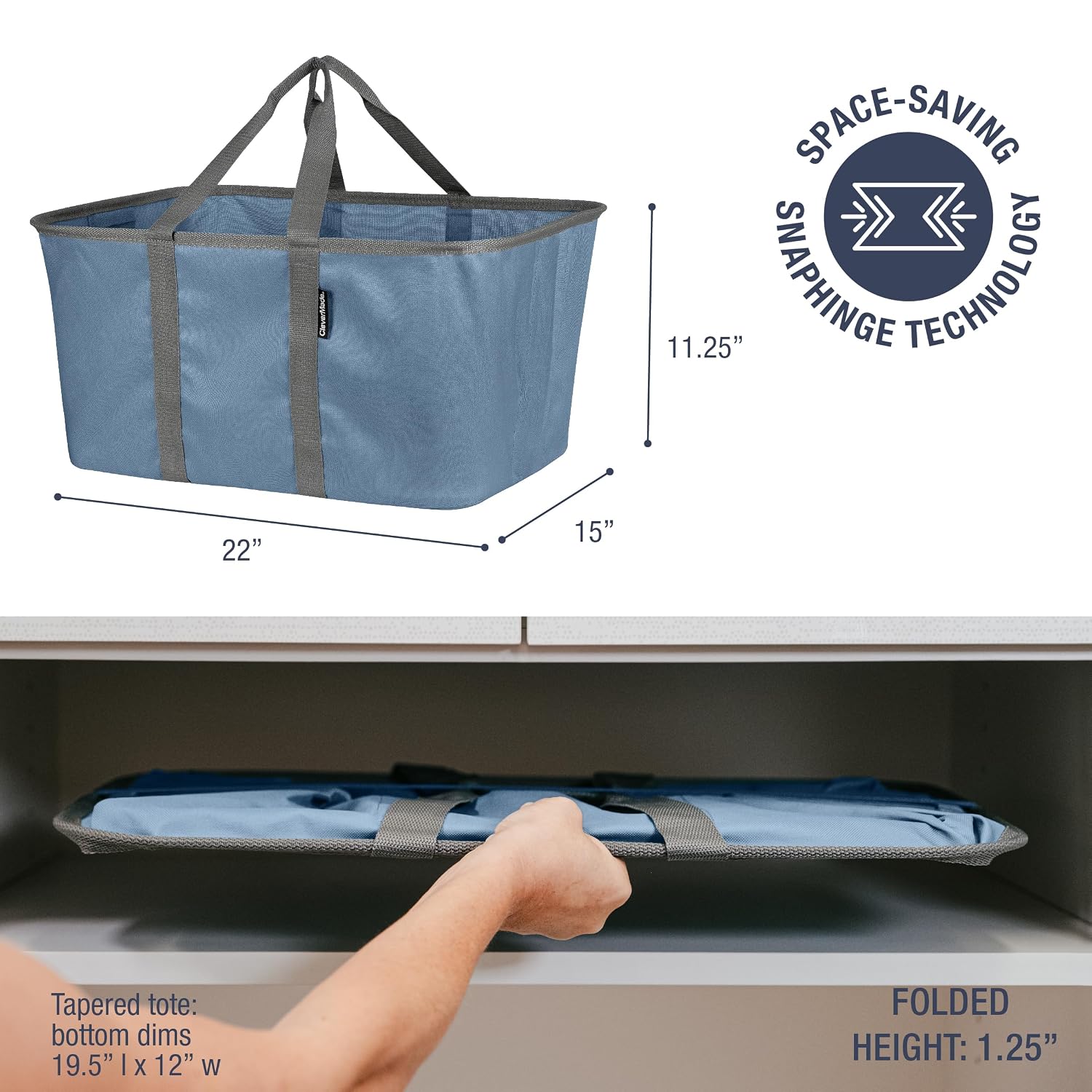 2 Pack Denim 50L Collapsible Laundry Tote Storage Bin