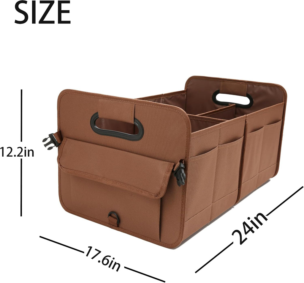 Brown Foldable Car Trunk Organizer