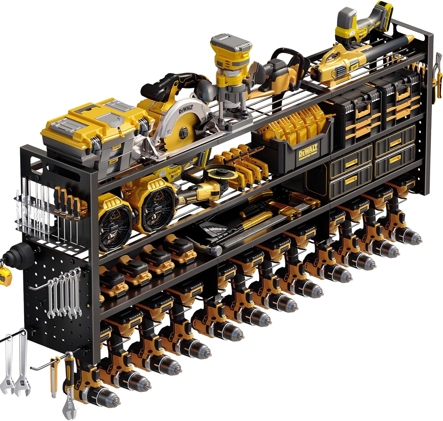 49" Wall Mount Drill Storage Rack 620 LBS