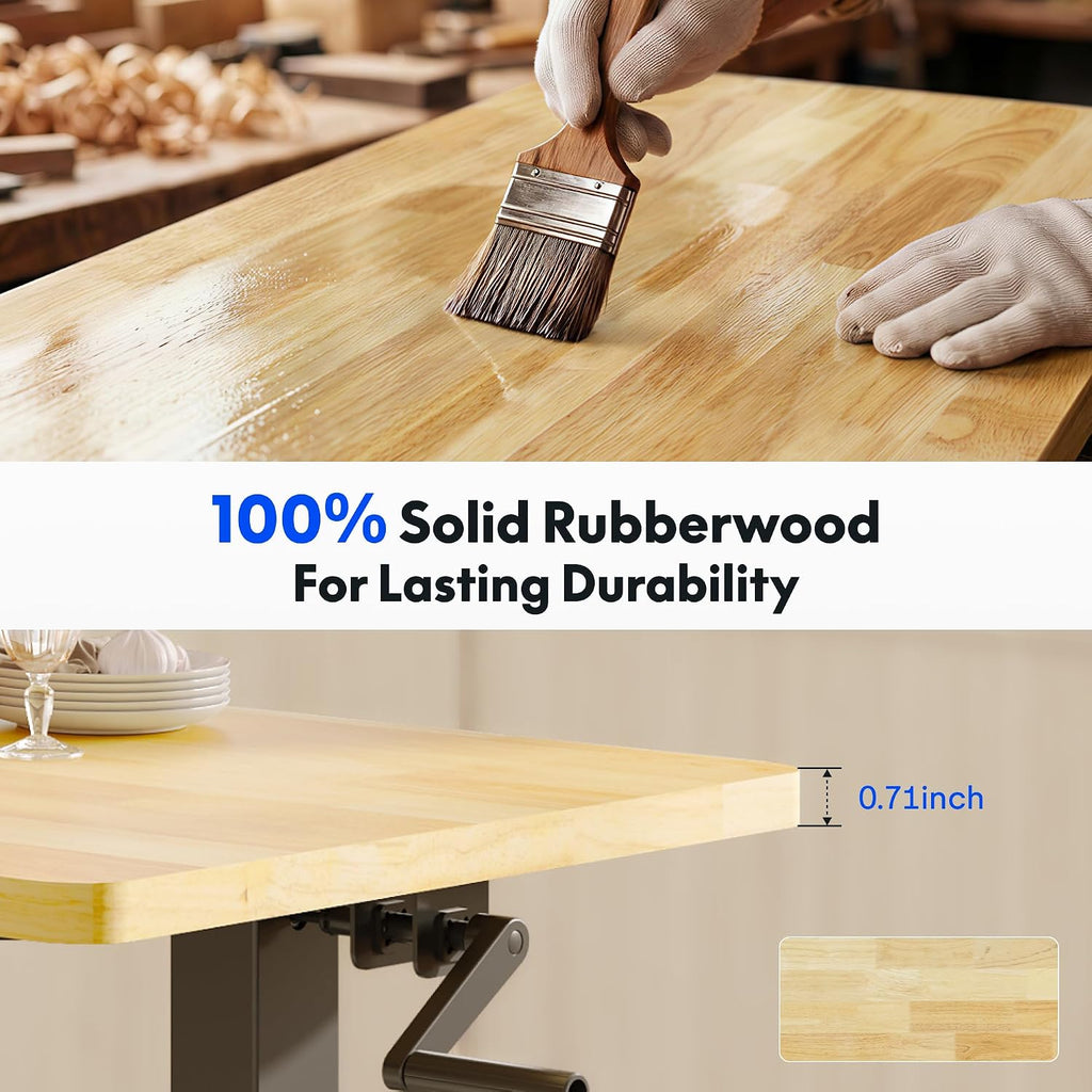 47.2"x23.6" Crank Adjustable Rolling Workbench