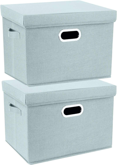 2 Pack Aqua Collapsible Storage Bins With Lids
