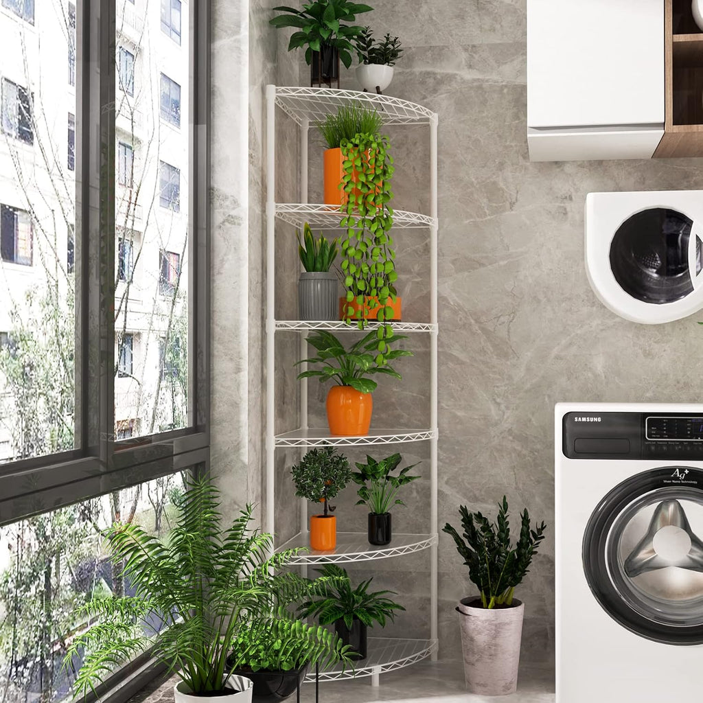 72" Metal 6-Tier Corner Wire Shelf