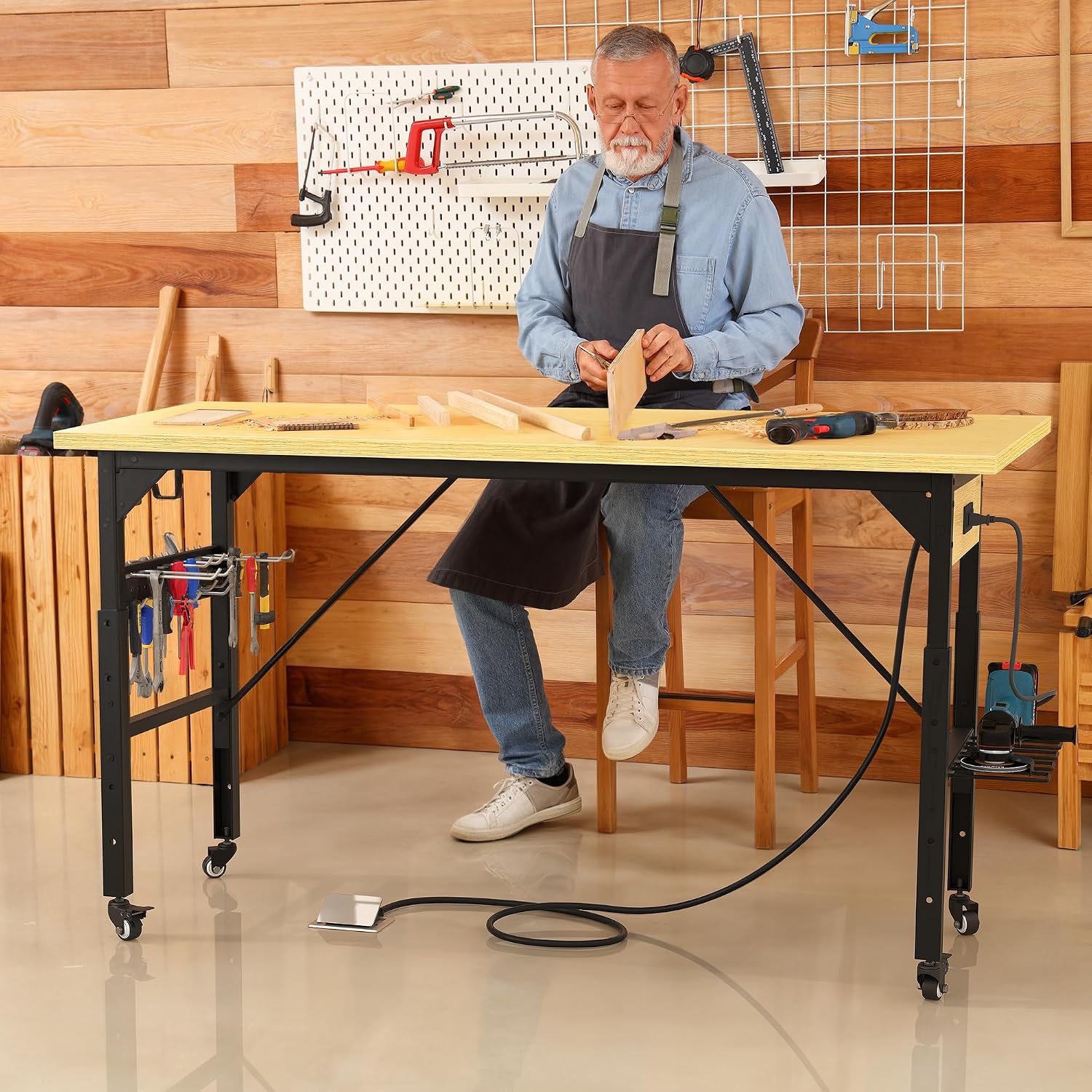 60" Mobile Adjustable Workbench 1600 LBS