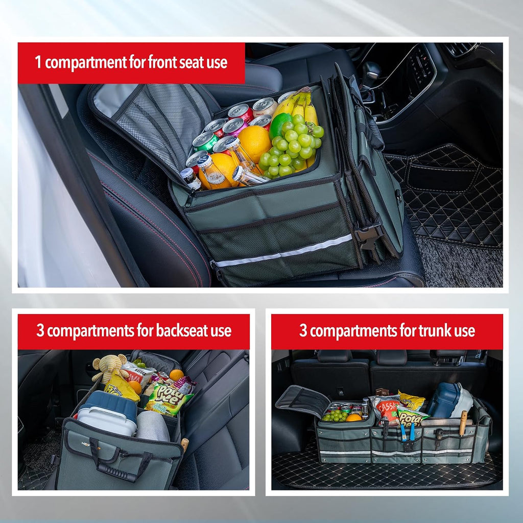 Gray 4-in-1 Insulated Trunk Organizer