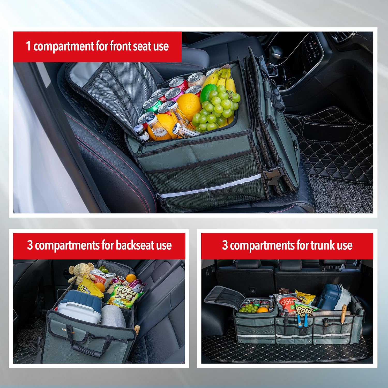 Gray 4-in-1 Insulated Trunk Organizer