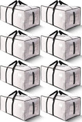 8 Pack Semi-Transparent Heavy Duty Water Resistant Moving Bags